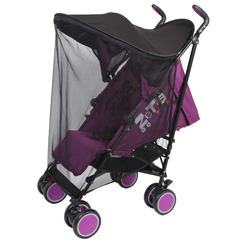 Pare-soleil pour poussette de bébé/poussette/landau/jogger anti-UV, pare-soleil universel pour enfants, jardin (Noir)