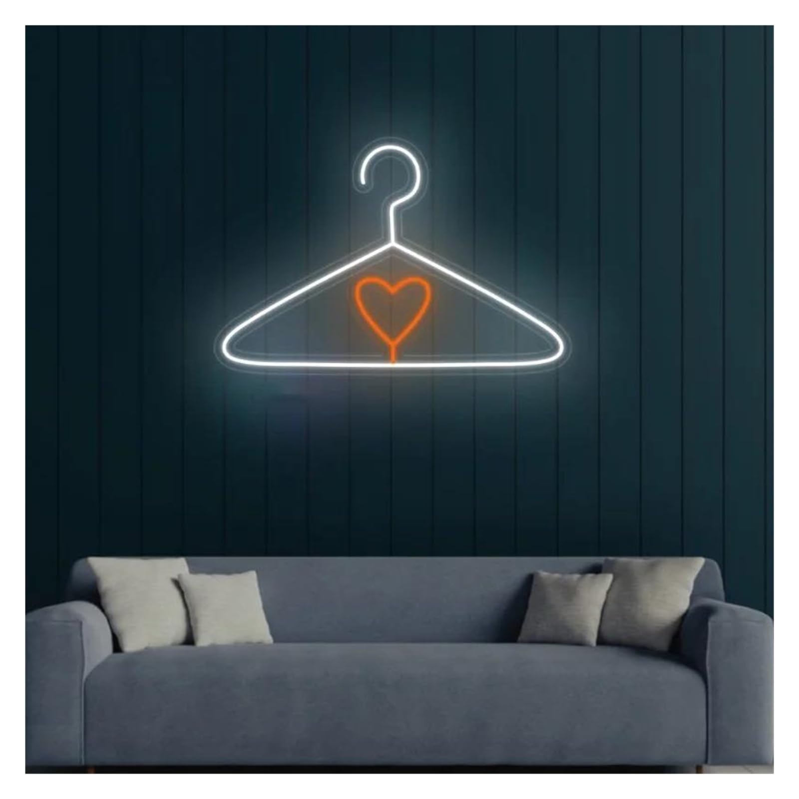 LEMST Signs Lamp Hanger Neon Sign USB Powered Adjustable Brightness Heart Neon Lights, for Store Wall Decoration 25cmx30cm(D)