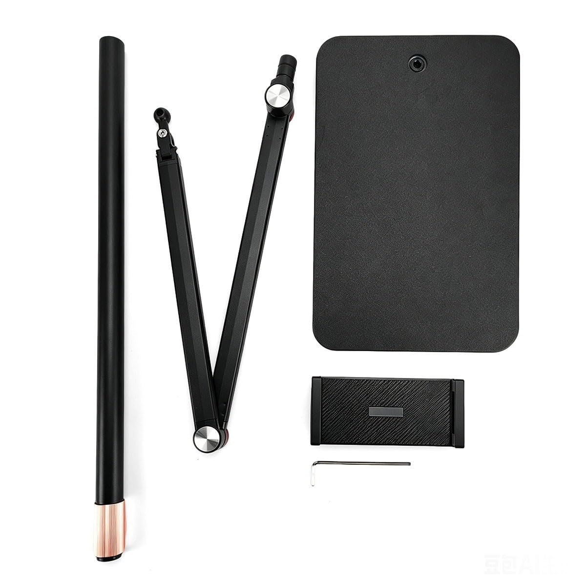 INF Support de sol pour tablettes et téléphones avec deux bras réglables