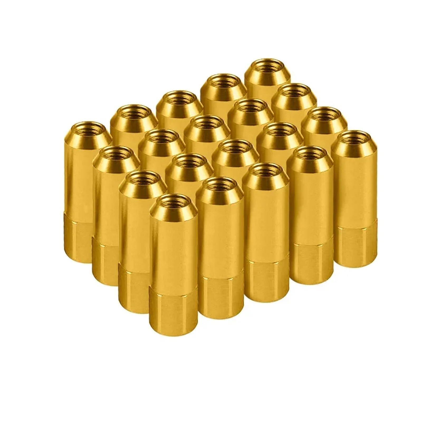 Auto Rad Zubehör 20 STÜCKE 60mm M14 * 1,5 Radmuttern Racing Lug Nuts Schraube Tuner Racing Lug Radmuttern Schraube Eloxiert Radschrauben(Yellow,M12x1.5)