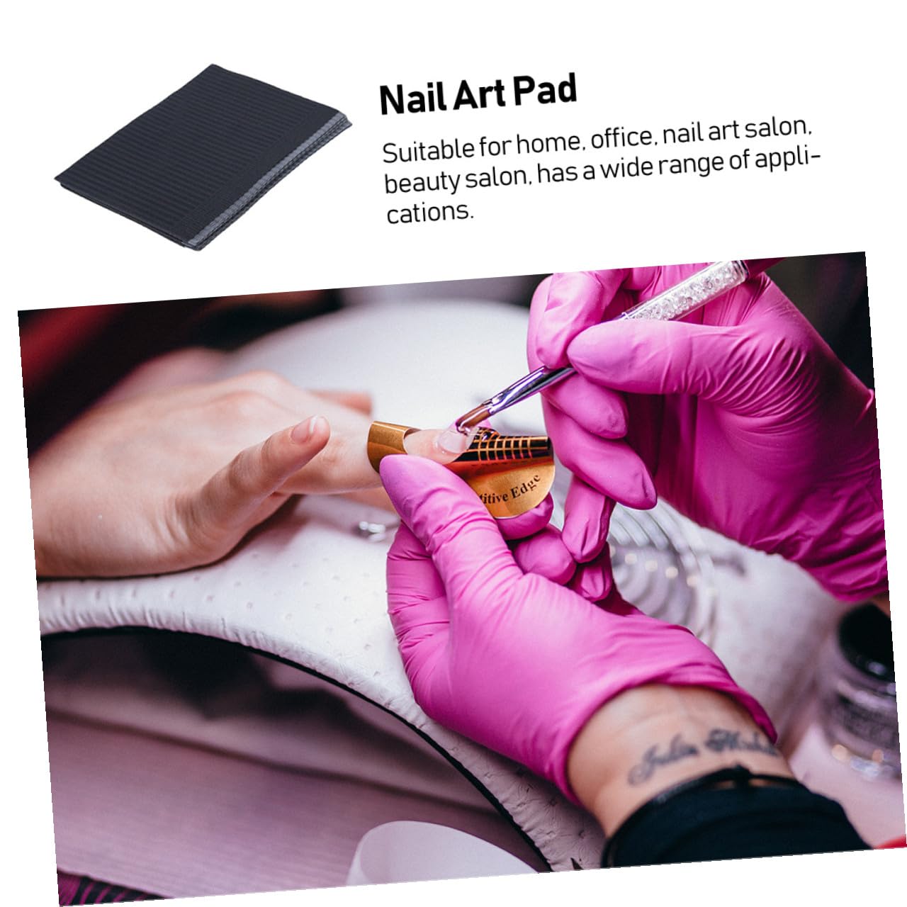 Homoyoyo Tovaglietta per Unghie Usa e Getta 125 Pezzi in Carta Assorbente per Salone Nail Art e Manicure Colore Nero