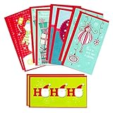 Hallmark Christmas Money or Gift Card Holder Assortment, Blue and Red (10 Cards with Envelopes) (0990XXM5751)