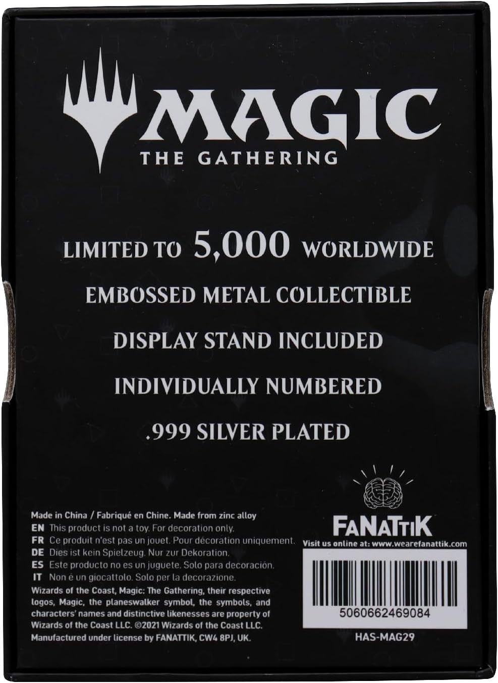 Magic The Gathering Limited Edition Silver Plated Nicol Bolas Metal Card