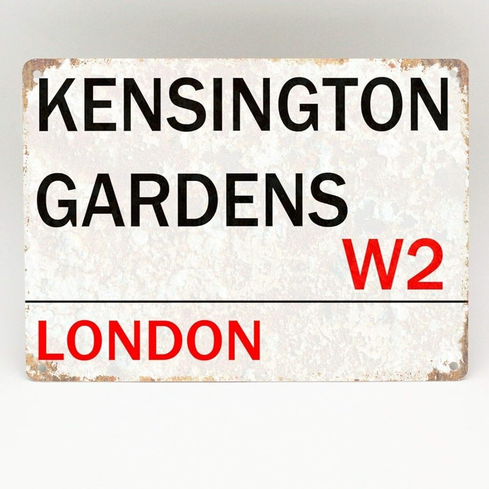 Bioprocess Kensington Gardens Metal Sign London Street Novelty Retro Wall Plaque 8X12 Inches