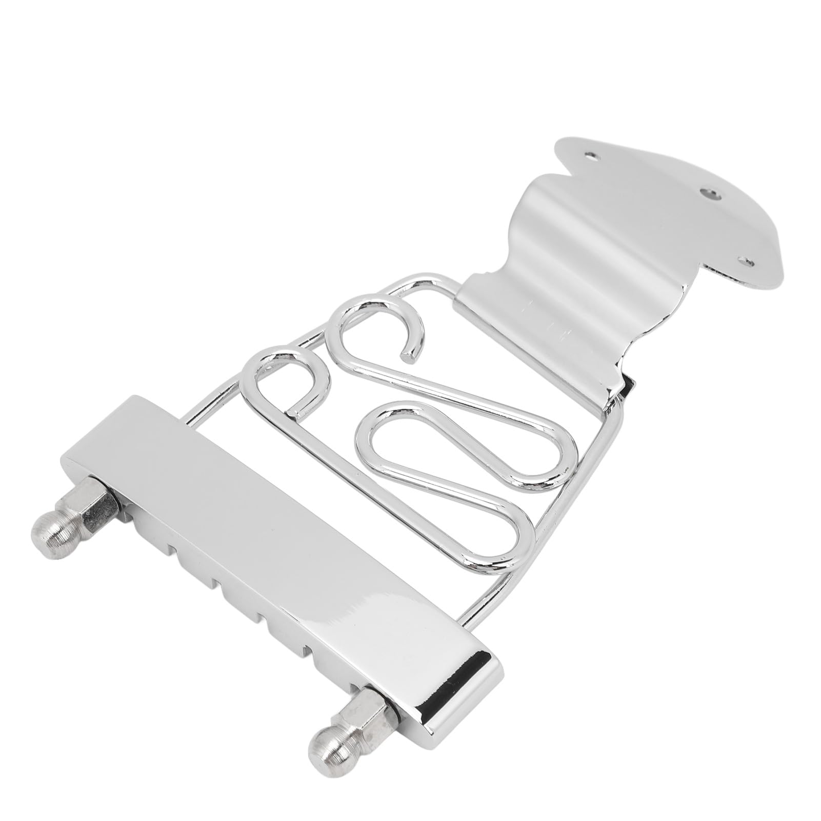 6 String Guitar Trapeze Tailpiece, Adjustable Height Metal Tailpiece for Archtop Jazz Guitars, Easy Installation for GuitarBass Enthusiasts (Silver)