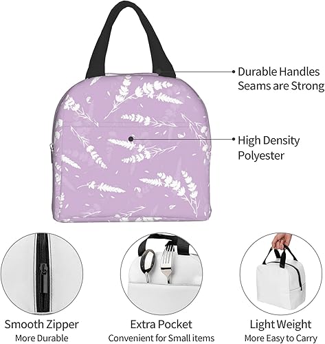 Miniatura 7 de carati - Lonchera con aislamiento para mujer, bolsa térmica, contenedor reutilizable para el trabajo, oficina, viajes, picnic, diseño de vaca en