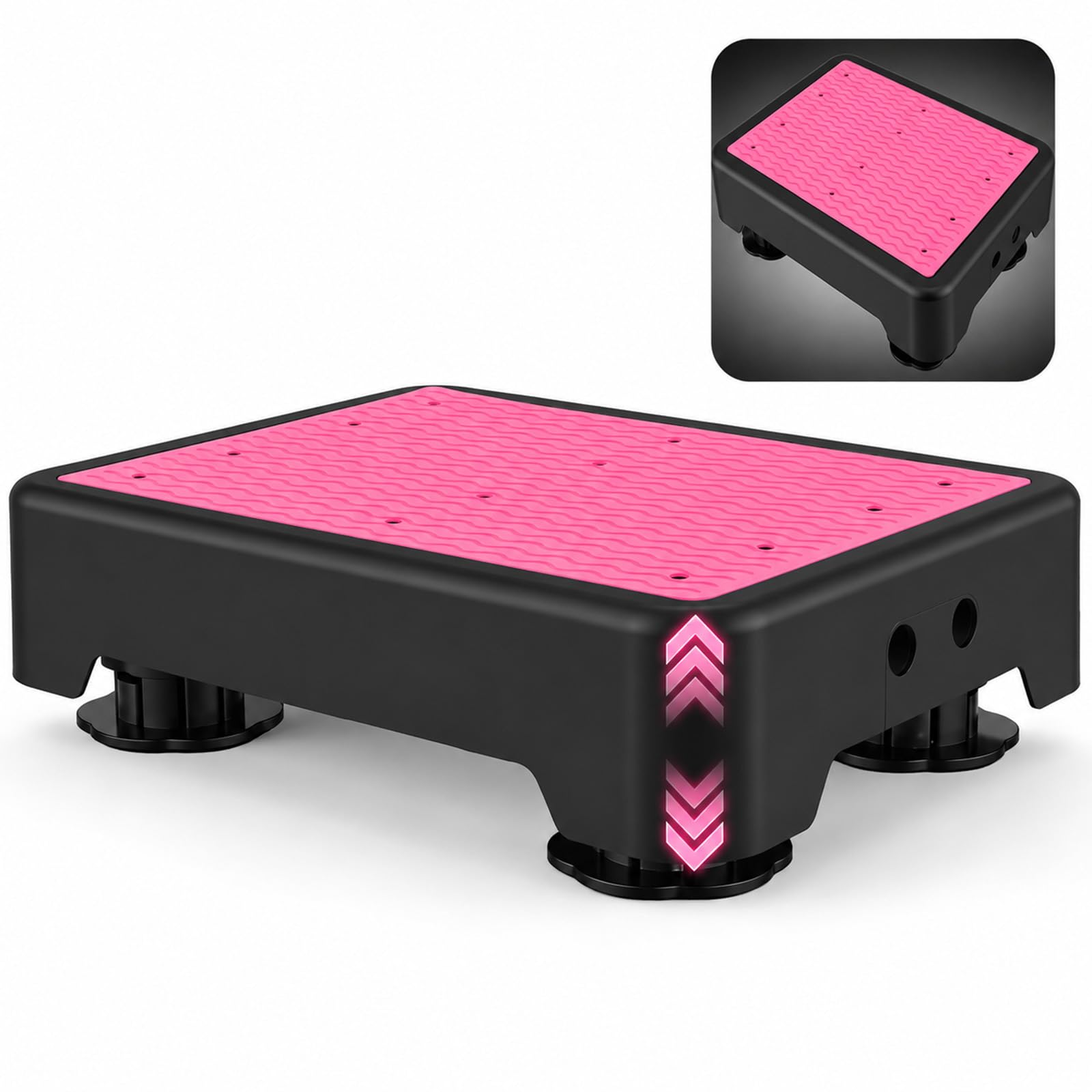 Step Stool for Elderly, Height Adjustable Bedside Half Step Stool, Glow-in-the-Dark, 600 LBS Capacity, Portable Non-Slip Safety Step Platform for Kitchen Bathroom RV Office Outdoor,Stable Mobility Aid