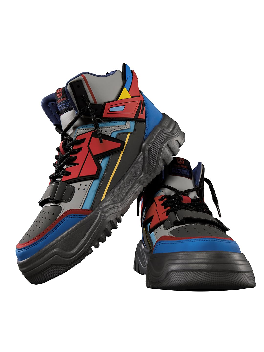 Transformers: Men and Boys Color Block Lace Up High Top Sneakers