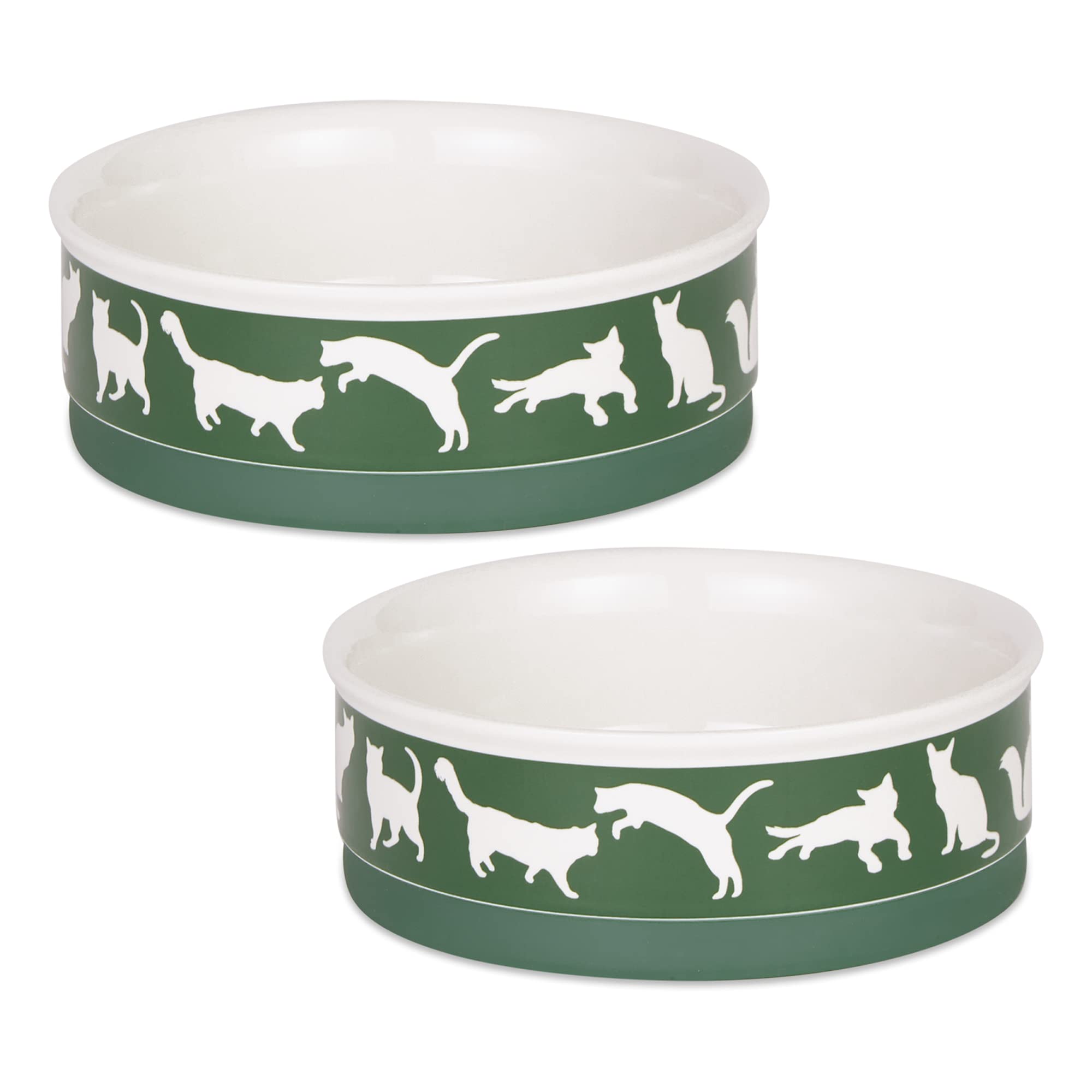 Bone Dry Ceramic Pet Silhouette Collection, set medio, 6x2, verde cacciatore, 2 pezzi