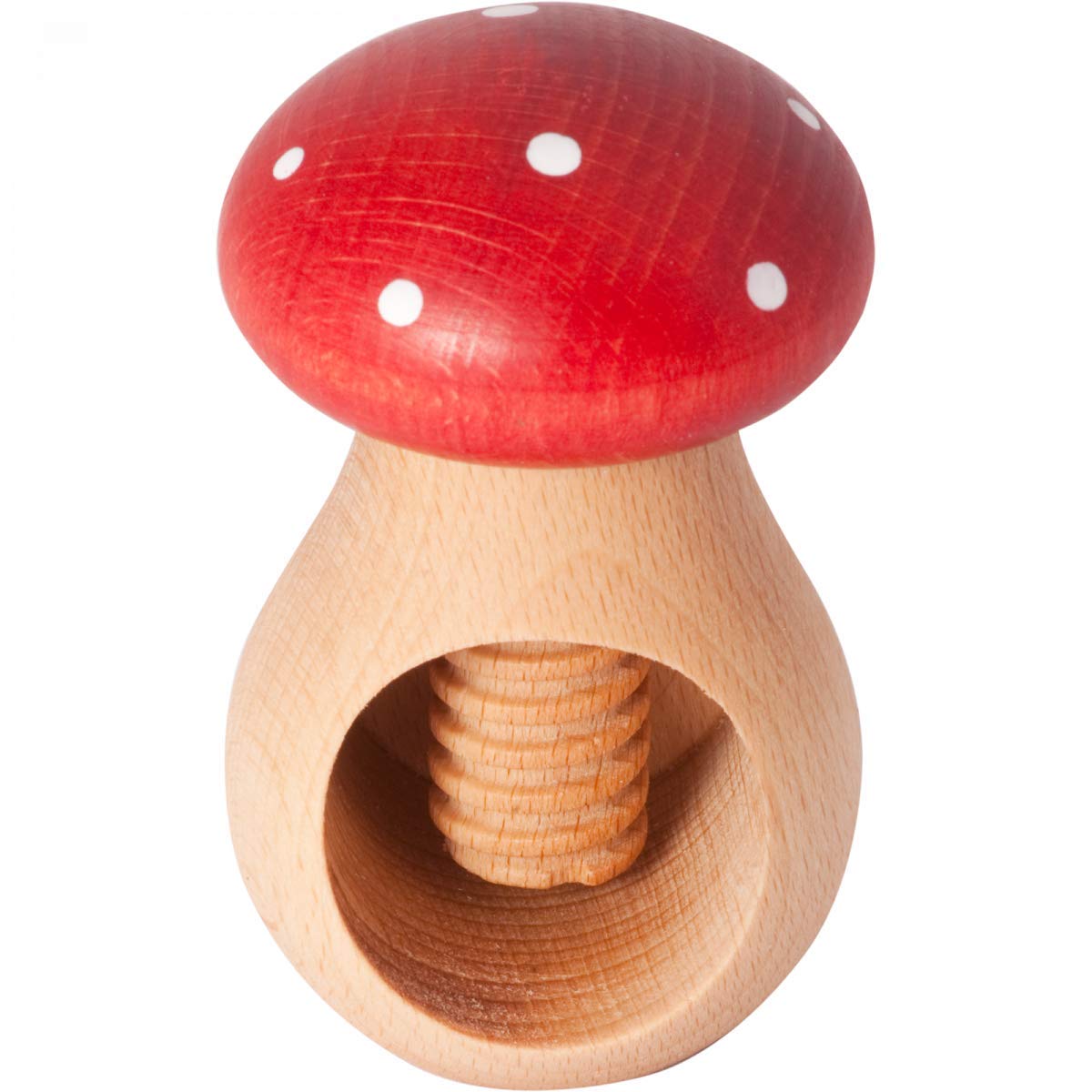 HOFMEISTER Mushroom Nutcracker Made of Beech Wood, Handmade In Europe, Cracks Each Nut With Little Strength, Ideal for Children, Nut Shells Stay In The Cracker