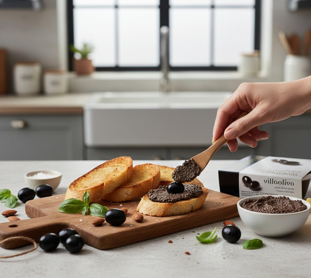 Villaolivo Paté Gourmet Aceitunas Negras 100% Natural Pack 3x125 g Tapenade Artesanal Sin Conservantes Aperitivo Español