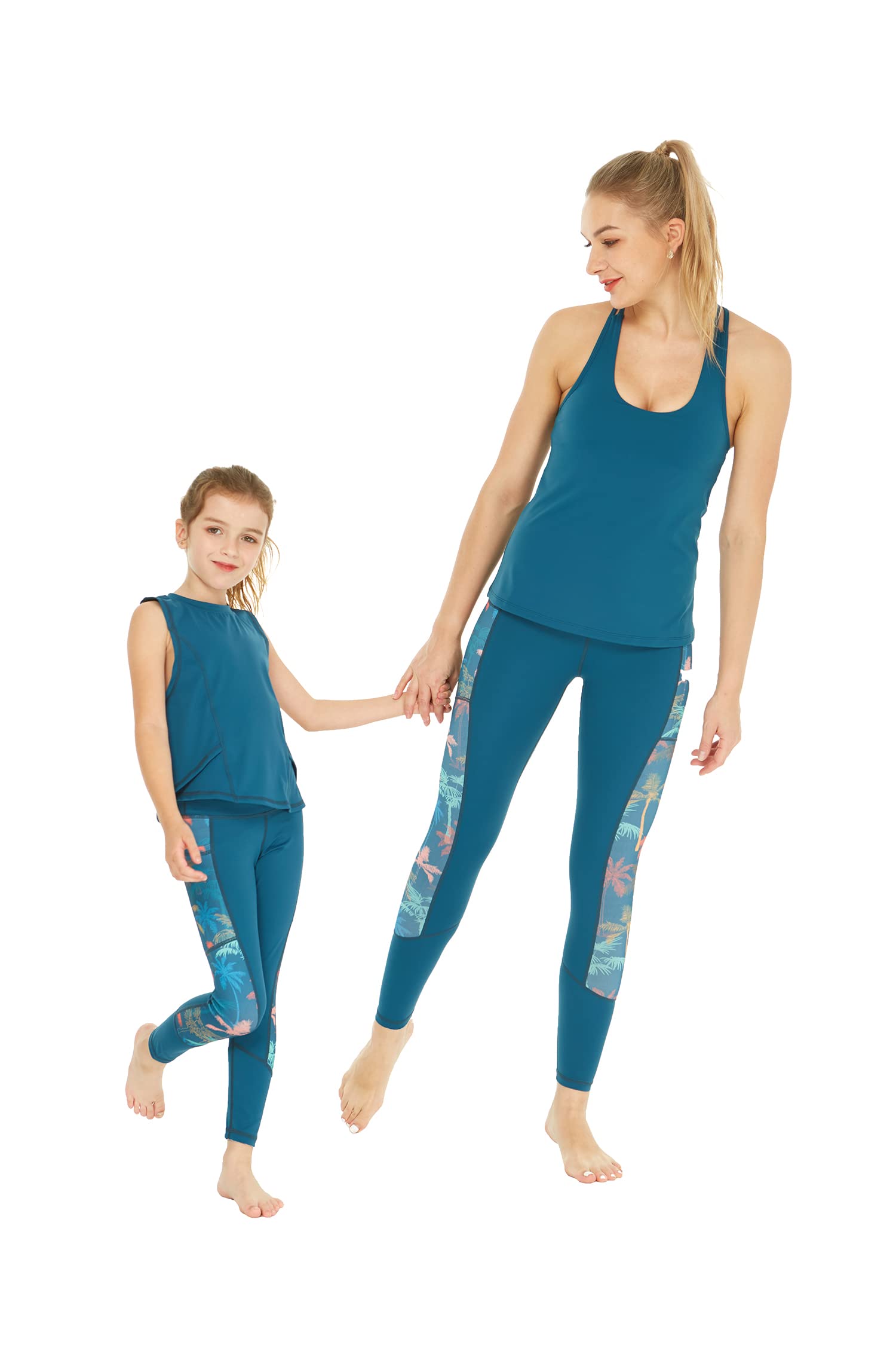 Matchable Mother or Daughter Hawaiian Activewear Set, Girl, Skorts, Crayon Palms Green, S