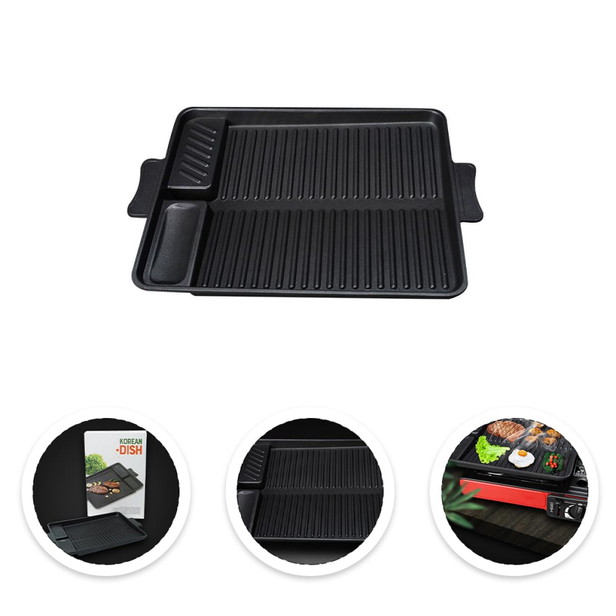 Toyvian Sartén Rectangular para Asar Antiadherente de Aleación de Aluminio | Negro, Apta para Lavavajillas, Forma Rectangular, Uso en Restaurante y Barbacoa de Jardín