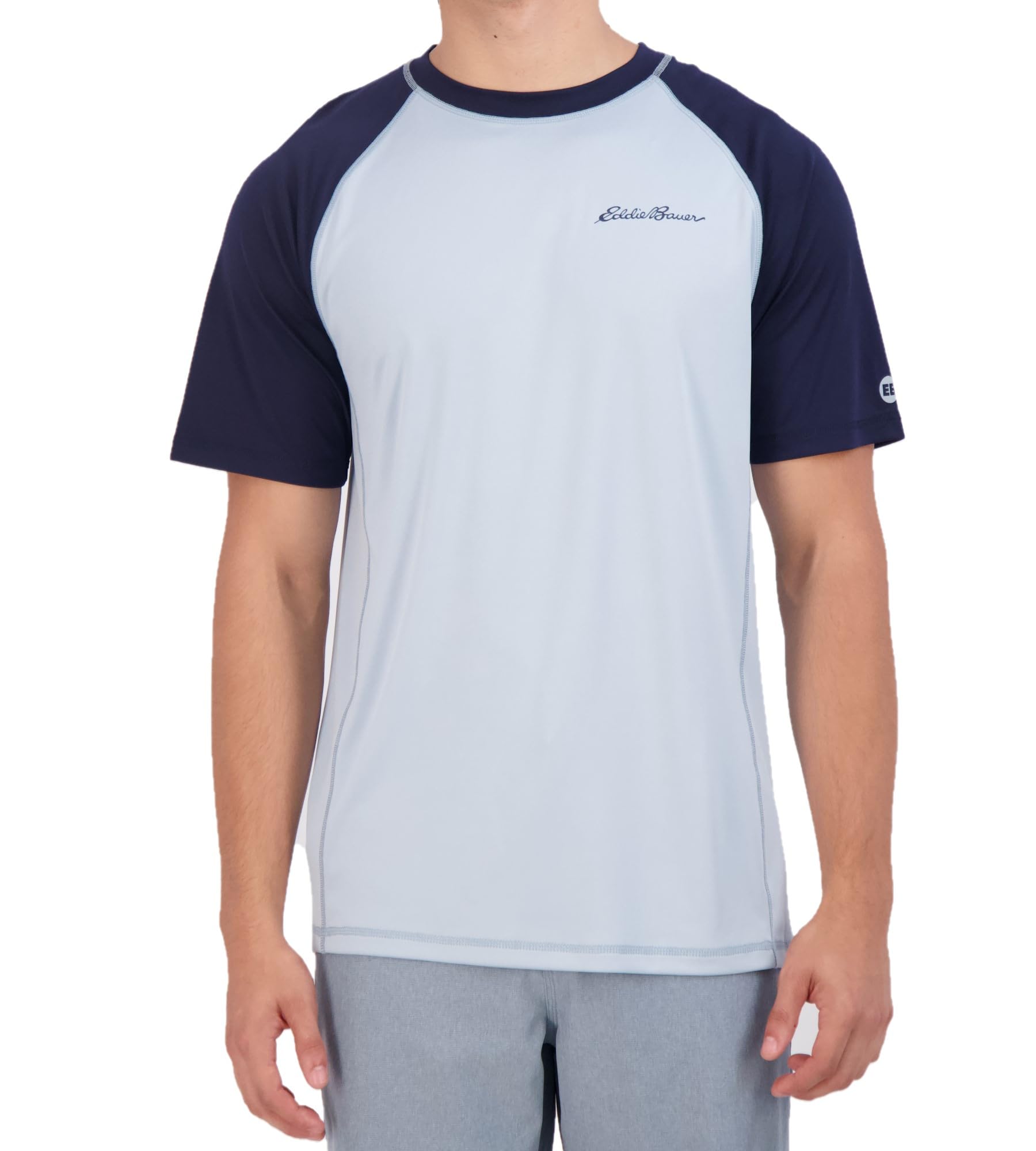 Eddie BauerMen's Short Sleeve Colorblock Rashguard Shirt | UPF 40+ Sun Protection | Tailored for Outdoor Pursuits