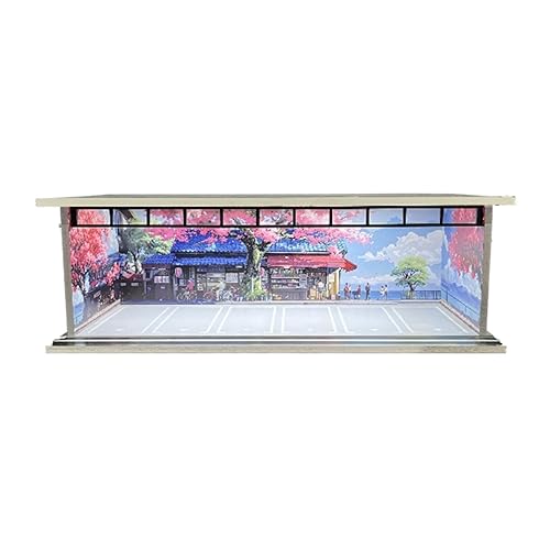 Harilla 1/64 Garage für Autos, Spielzeugautogarage mit Licht, Auto Parkhaus DIY Autovitrine für Sportwagen, Kinder Parkhaus Vitrine Auto Veranstalter für Sammler, Spielzeugautos, Sportwagen, Stil n - Stil N