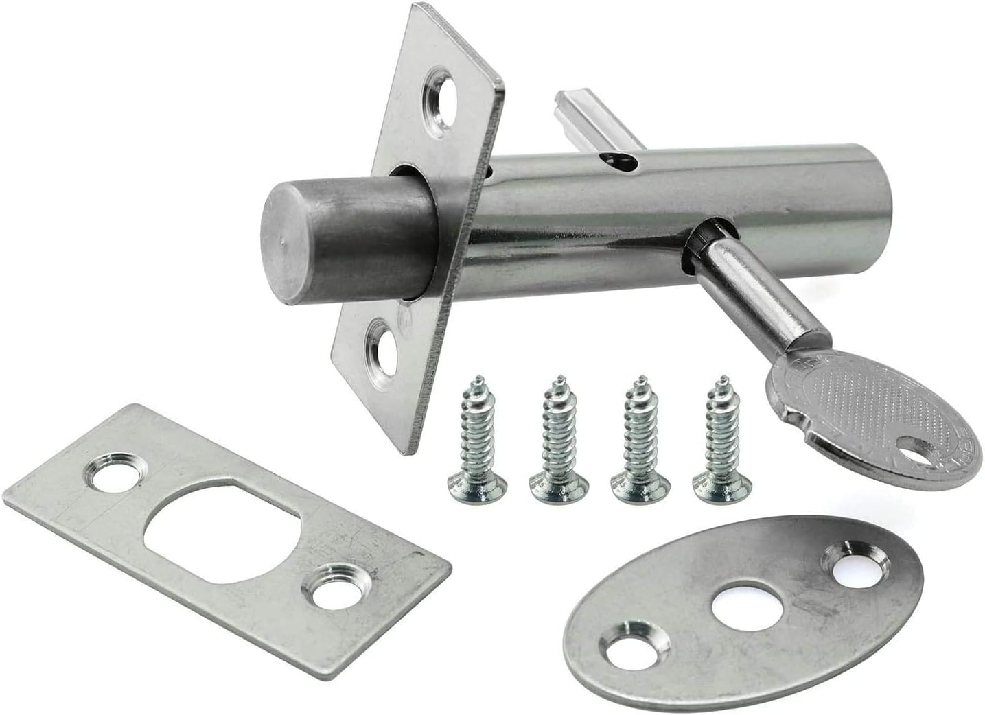 Crust 1 Set Stainless Steel Hidden Manager Fire Door Tubewell Mortise Lock Latche with Key and Screw for Office Home