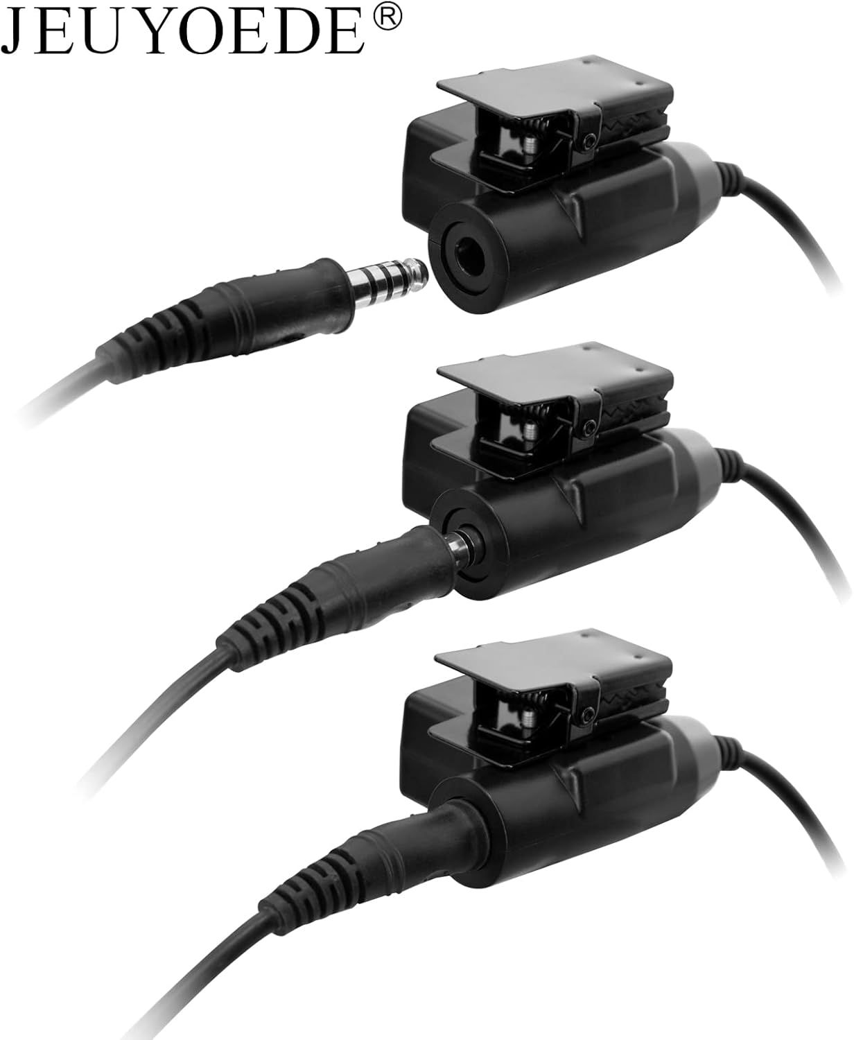 U94 PTT Tactical Military Adapter Standard 7.1mm Plug Compatible with Midland GXT, LXT Series Walkie Talkie