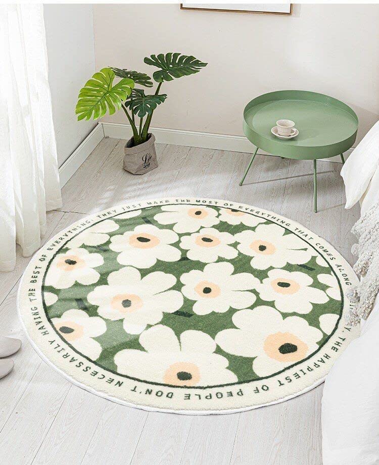 丸いじゅうたん花フラワー柄のカーペットふわふわラウンドウールラグシープスキン敷物 ラグ 円形 花柄 洗える カーペット ふわふわ 丸 ラグマット 絨毯