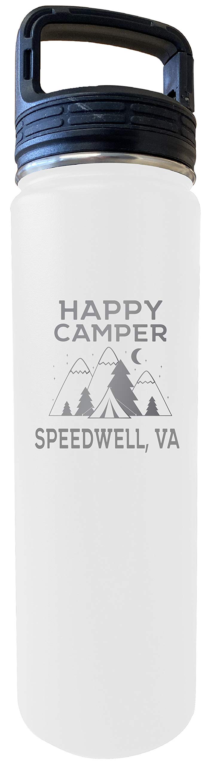 R and R ImportsSpeedwell Virginia Happy Camper 32 Oz Engraved White Insulated Double Wall Stainless Steel Water Bottle Tumbler
