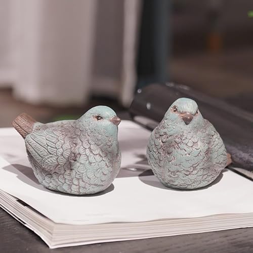 Cynkeyee Bird Statues for Home Decor - Set of 2