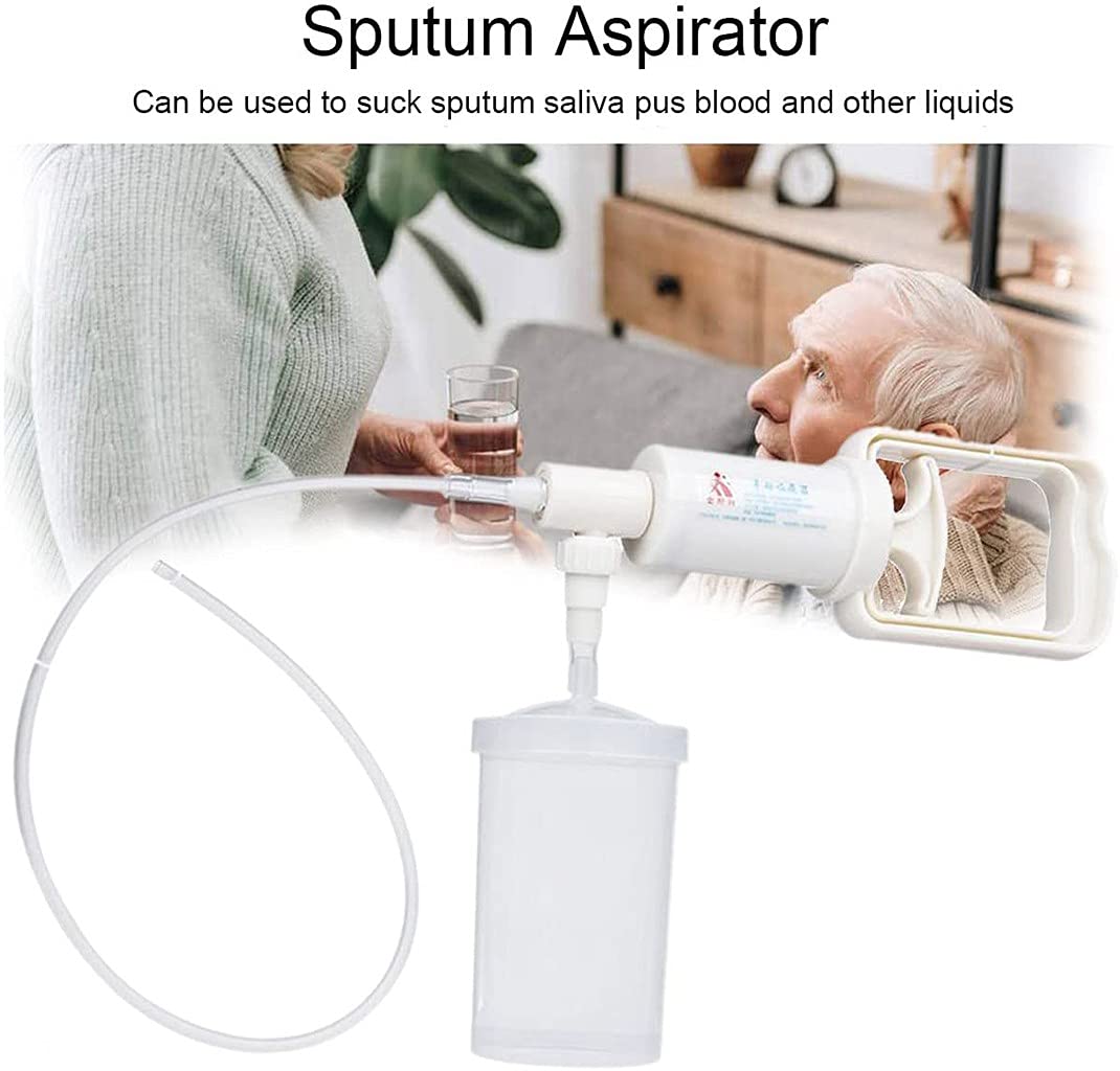 Aspirateur Mucosité, Pompe D'aspiration de Mucosités Portable Pompe D'aspiration de Crachats Manuelle Domestique Pompe D'aspiration de Mucosités pour Adultes