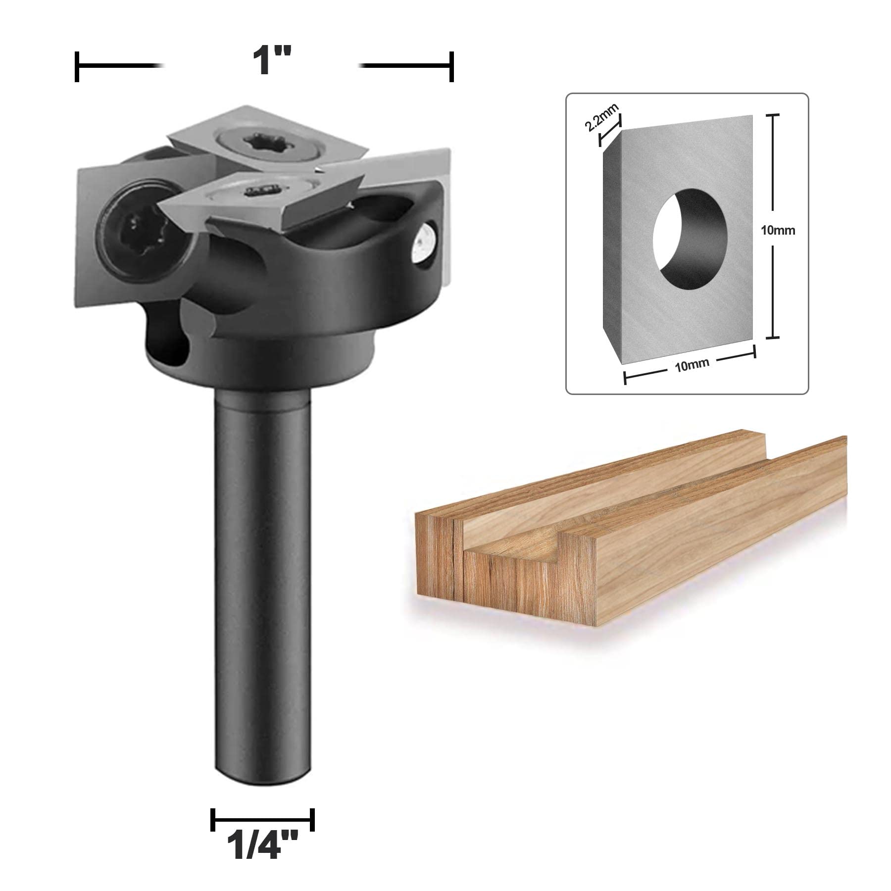 SpeTool - Punta per fresa per fresa per superfici e superfici in carburo, per appiattimento a 2 alette, diametro da 1,5 cm, codolo da 45,6 mm