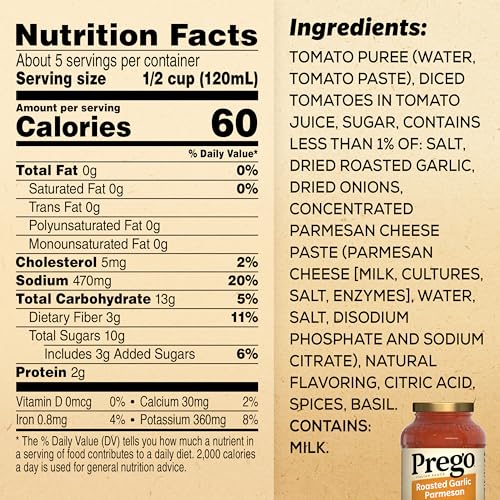 Image of Prego Pasta Italian Tomato Sauce with Roasted Garlic & Parmesan Cheese, 24 Oz, Pack of 24