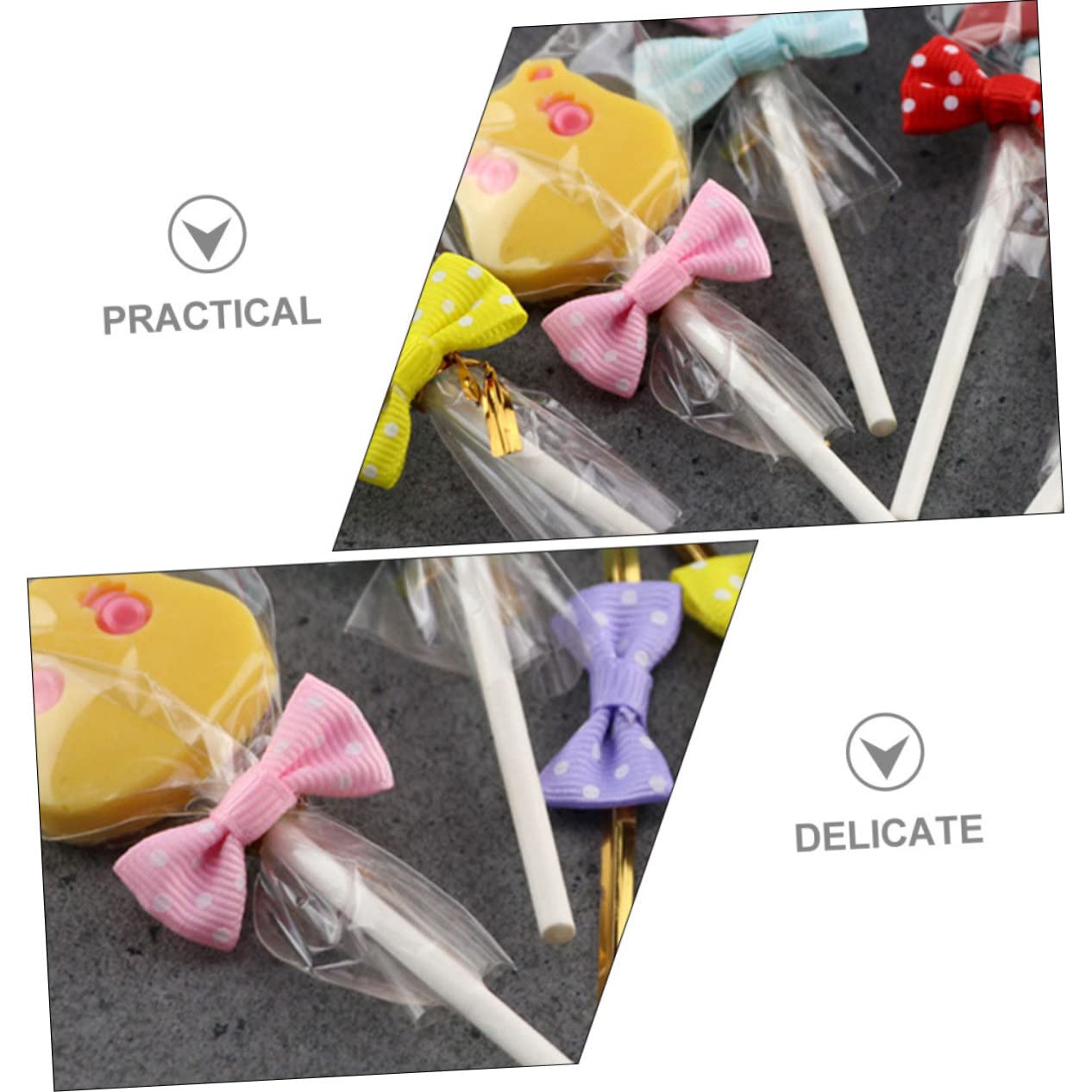 EXCEART 1000 Piezas Corbata de moño Lazos de Cinta para Envolver Regalos Cinta y Lazos decoración Envolver Lazos y Cintas de Sellado de piruletas Boda Bolsa de Dulces Juguete Decorar