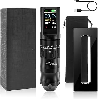 MAYCREATE® Wireless Rotary Tattoo Pen Machine with 2.7-4.5mm Adjustable Stroke Range, 1200mAh USB Rechargeable Battery, LC... Price In India