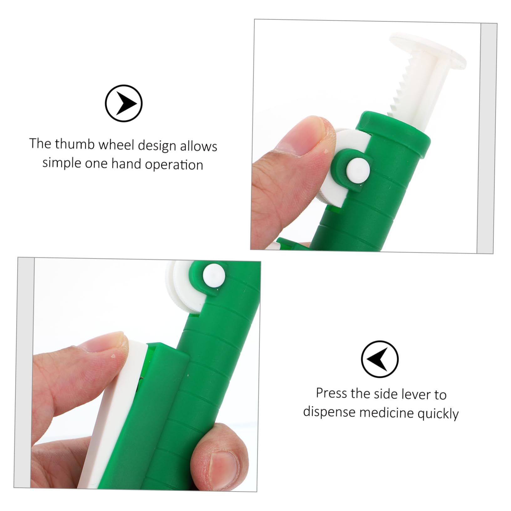 Pompe à Pipettes de Laboratoire Manuelle 2ml en Plastique Vert | Utilisation Main, Remplissage Précis, Accessoire pour Travaux Scientifiques