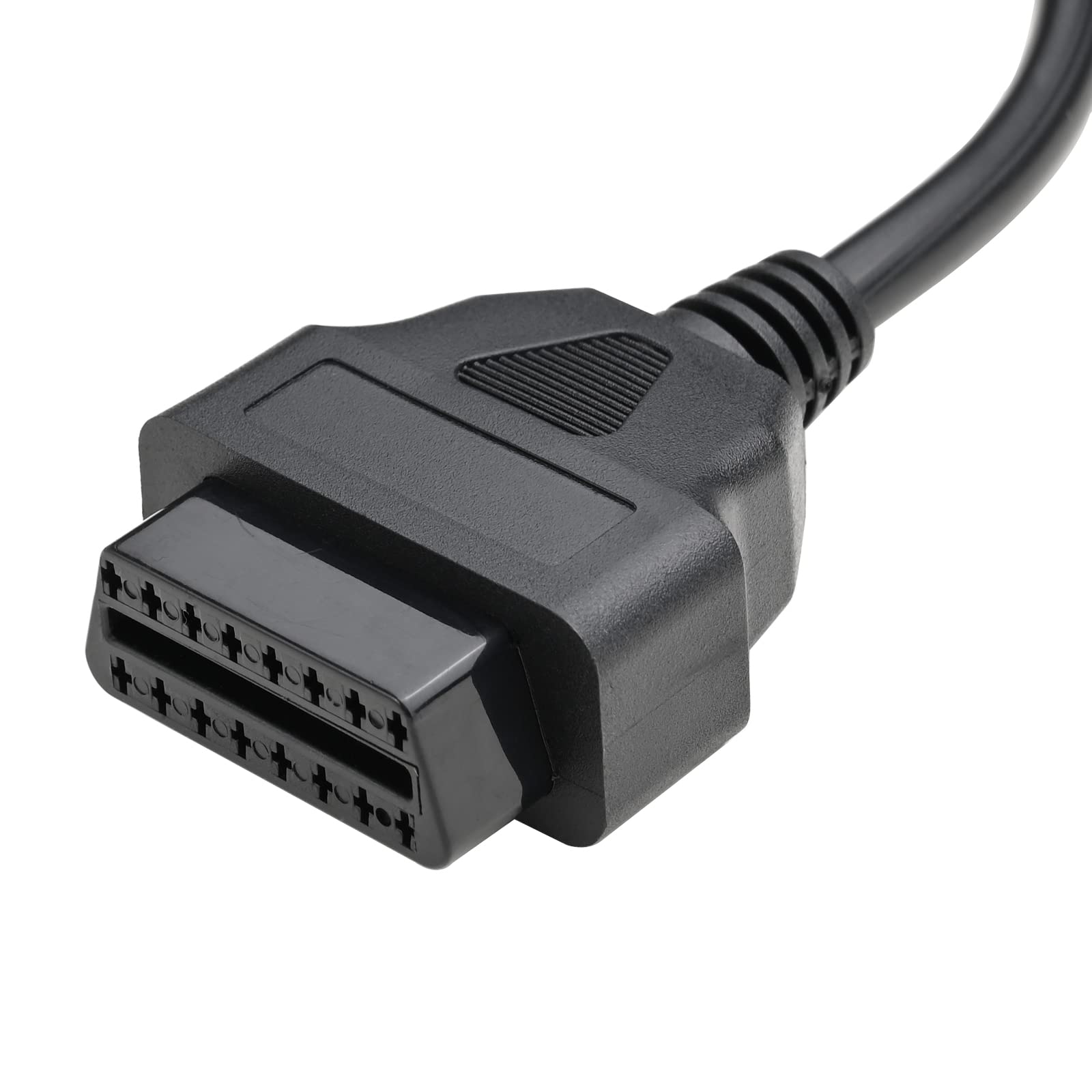 iKKEGOL Paquete de 2 cables de extensión de diagnóstico de coche J1962 OBD OBDII OBD2 hembra de 30 cm, 12 pines J1962 OBD OBDII OBD2, cable de extensión para diagnóstico de coche, 2 adaptadores de