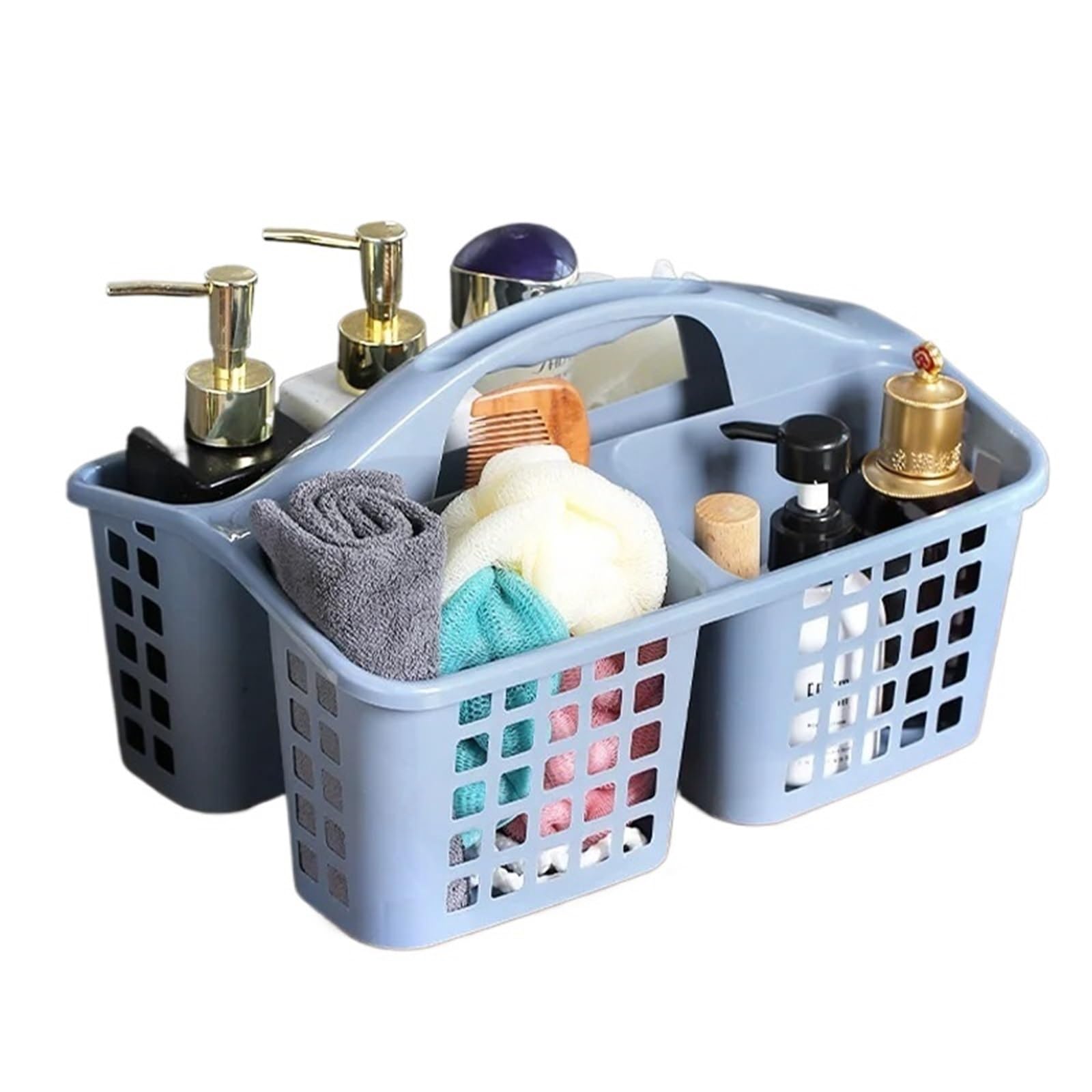 WSQHAO 2Pcs Plastic Shower Caddy Basket Portable Divided Cleaning Supply Storage Organizer With Handle For Dormitory Kitchen Bathroom for Shower(Color1)