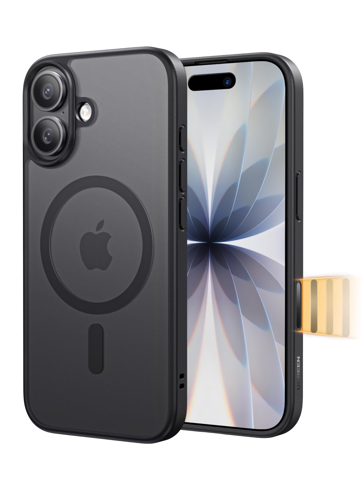 UGREEN Magnetisch Hülle für iPhone 17 Kompatibel mit MagSafe, Handyhülle für iPhone 17 Case Militärischer Schutz Stoßfest Antifingerabdruck mit Vollabdeckende Kamerataste, Schwarz