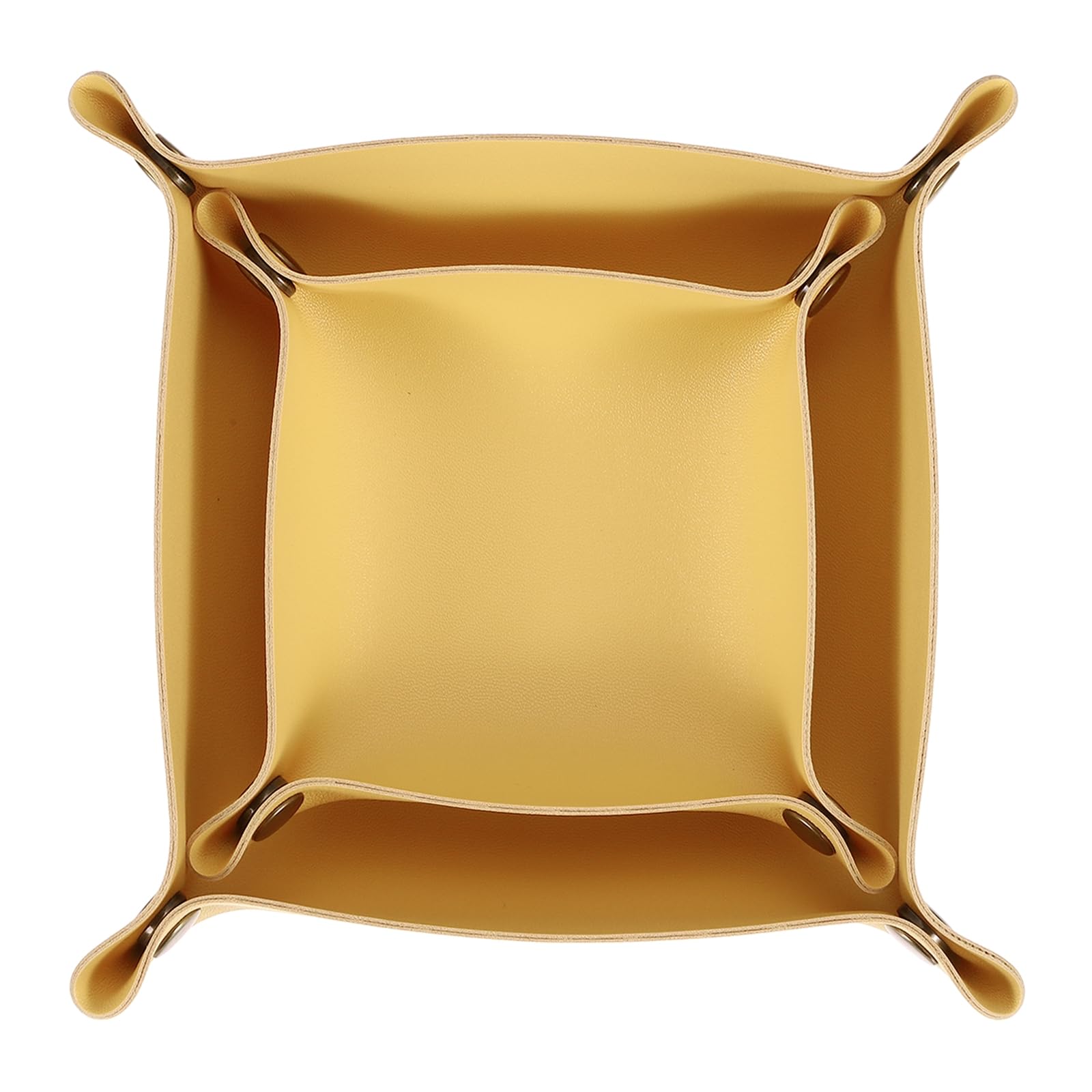 Plateaux de rangement carrés en cuir jaune uxcell, l'accessoire raffiné pour bijoux et montres