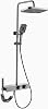 Lefton Temperature Display Shower Set with Dual Shower Head, Waterfall Shower Faucet Set with Spray Gun, 4-in-1 Rotatable Control, Adjustable Water Outlet Modes and Hot & Cold Water, Grey, SST2205-2