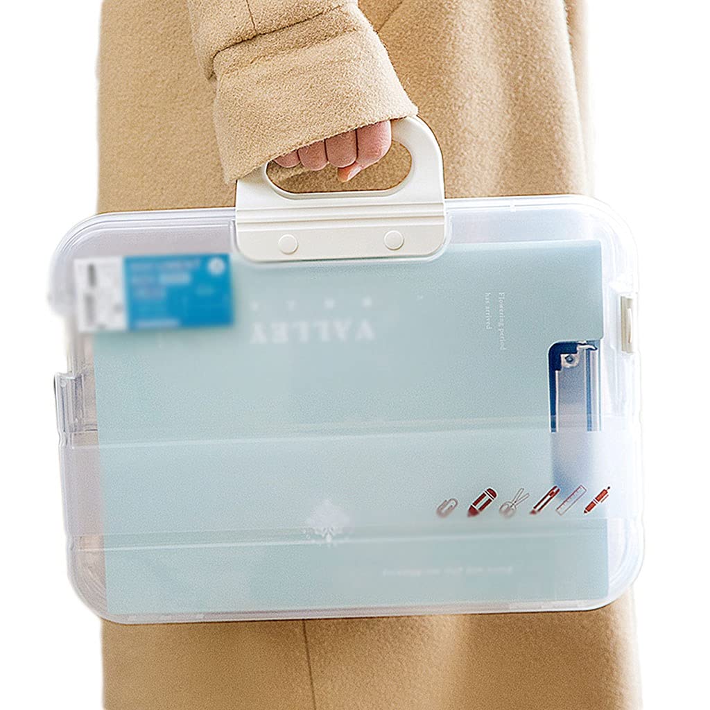 Torba Dokumentowa Przezroczysty Skrzynka Dane Duża Pojemność Handbag Student Exam Data Wodoodporna i WearResistant Plastic (Color : White)