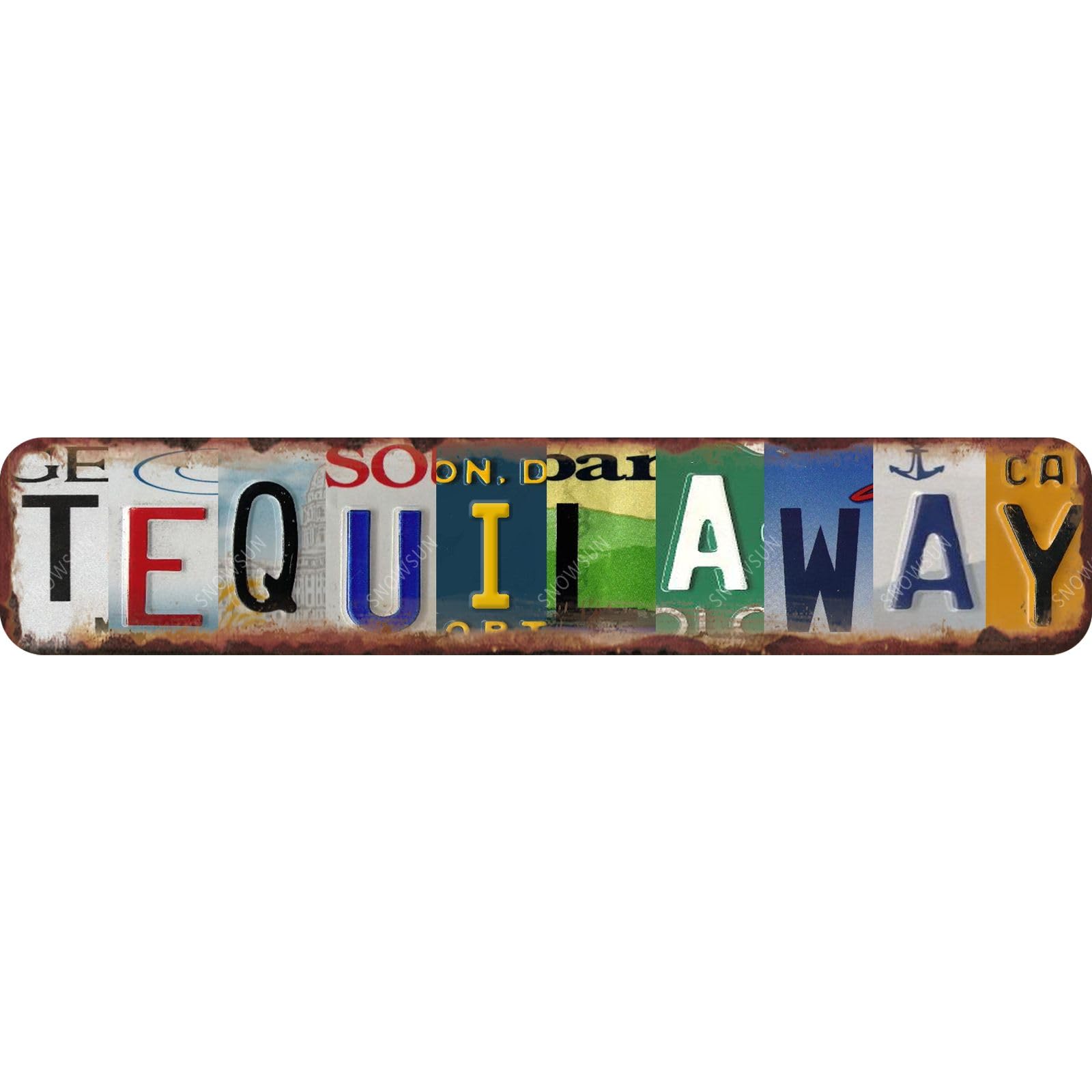 Tequilas Way Funny Metal Tin Signs Retro Street Aluminum Metal Sign for Man Cave Bar Pub Wall Decoration 4x16 Inch