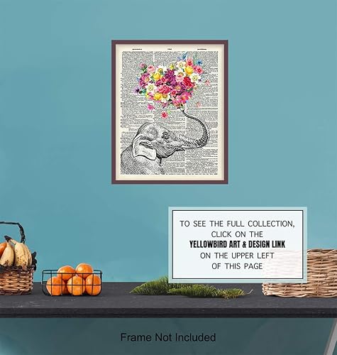 Miniatura 6 de Elephant Dictionary Art Print - 8x10 Sweet Shabby Chic Poster for Home, Wall, Room Decor, Decoration, Bedroom, Bathroom - Cool, Unique Romantic Gift