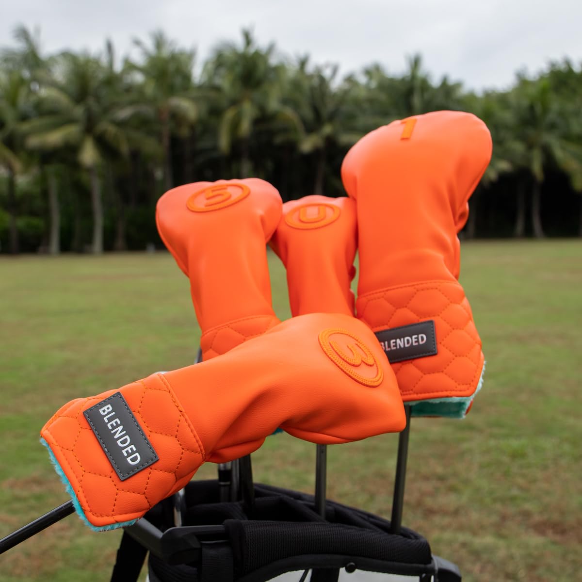 新品 ゴルフ ヘッドカバー ４点セット BLENDED オレンジ 新品 ゴルフ ヘッドカバー 4点セット BLENDED オレンジ