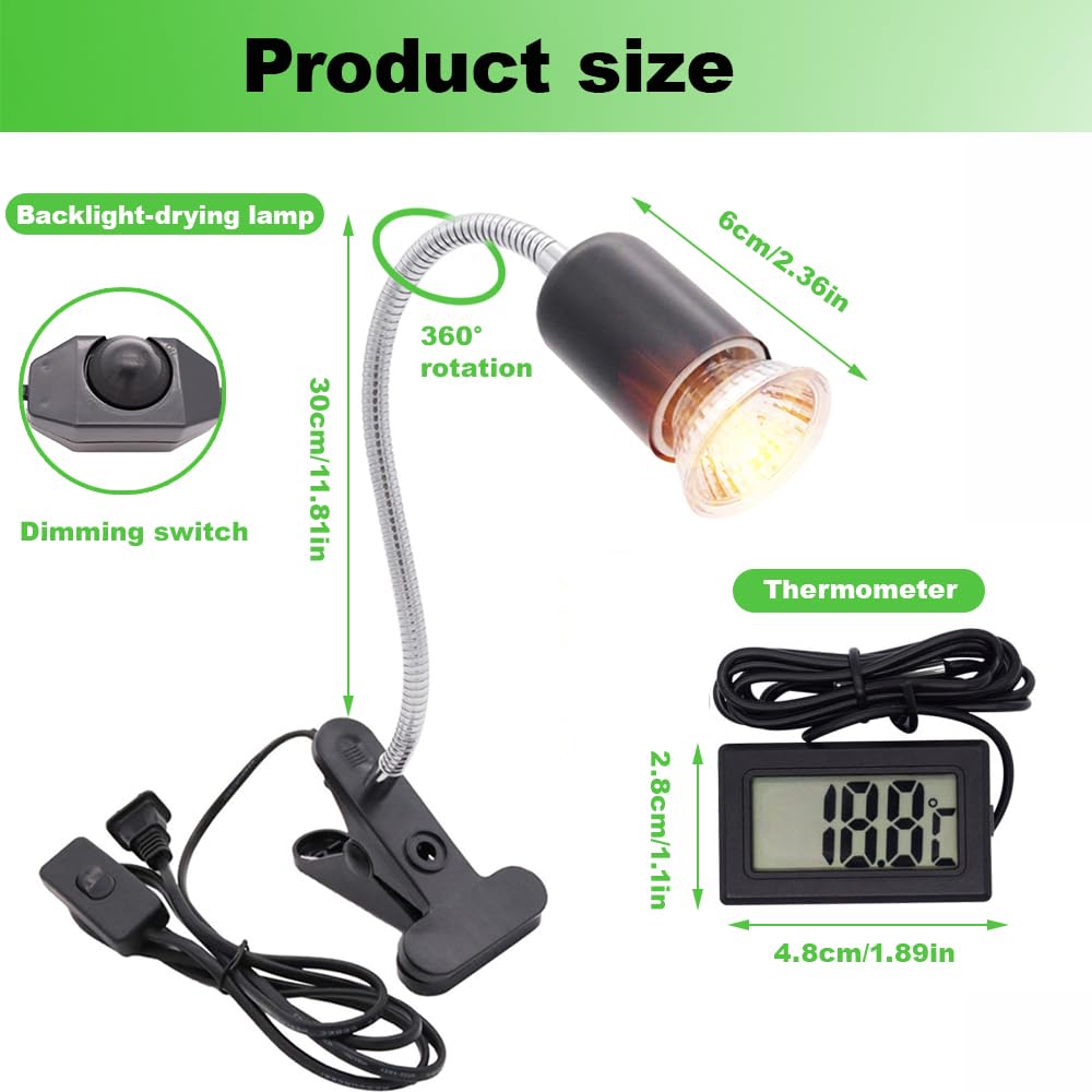 Lampe Chauffante Tortue, Lampe Tortue Terrestre, Lampe Chauffante Terrarium avec 25W 50W 70W Reptiles Lampe, Lampi Chauffanti Tortue Terrestre pour Reptiles, Amphibiens, Tortues, Serpents