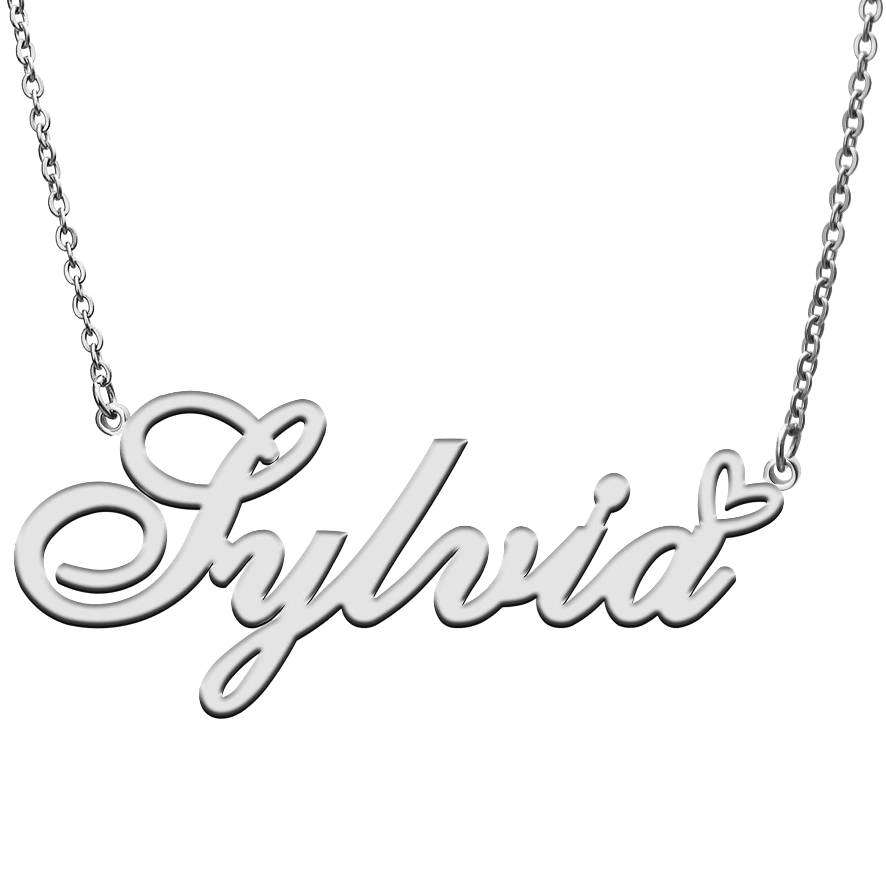RONKAH Custom Personalized Name Necklace Pendant Necklace with Heart Customized Necklace Best Gift for Women Christmas Valentine's Day Mother's Day