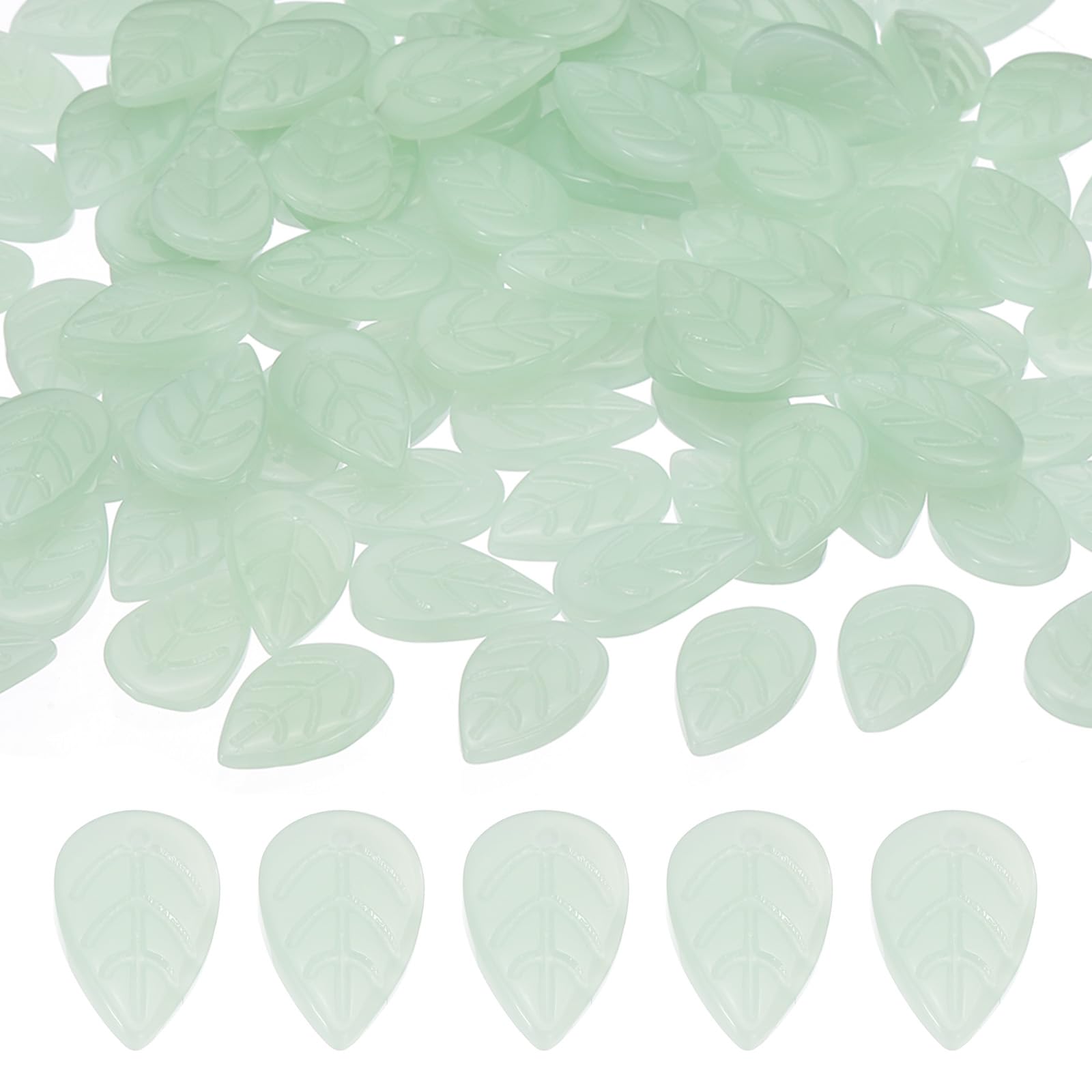 PATIKIL Leaf Beads, 100Pcs Crystal Colorful Leaf Beads Translucent Czech Glass Beads Spacer Bead for DIY Jewelry Making Bracelets Necklace