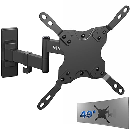 VIVO Full Motion TV Wall Mount for 13 to 42 inch Flat Plasma Screens, VESA Bracket Stand with Tilt and Swivel, Black, MOUNT-VW06