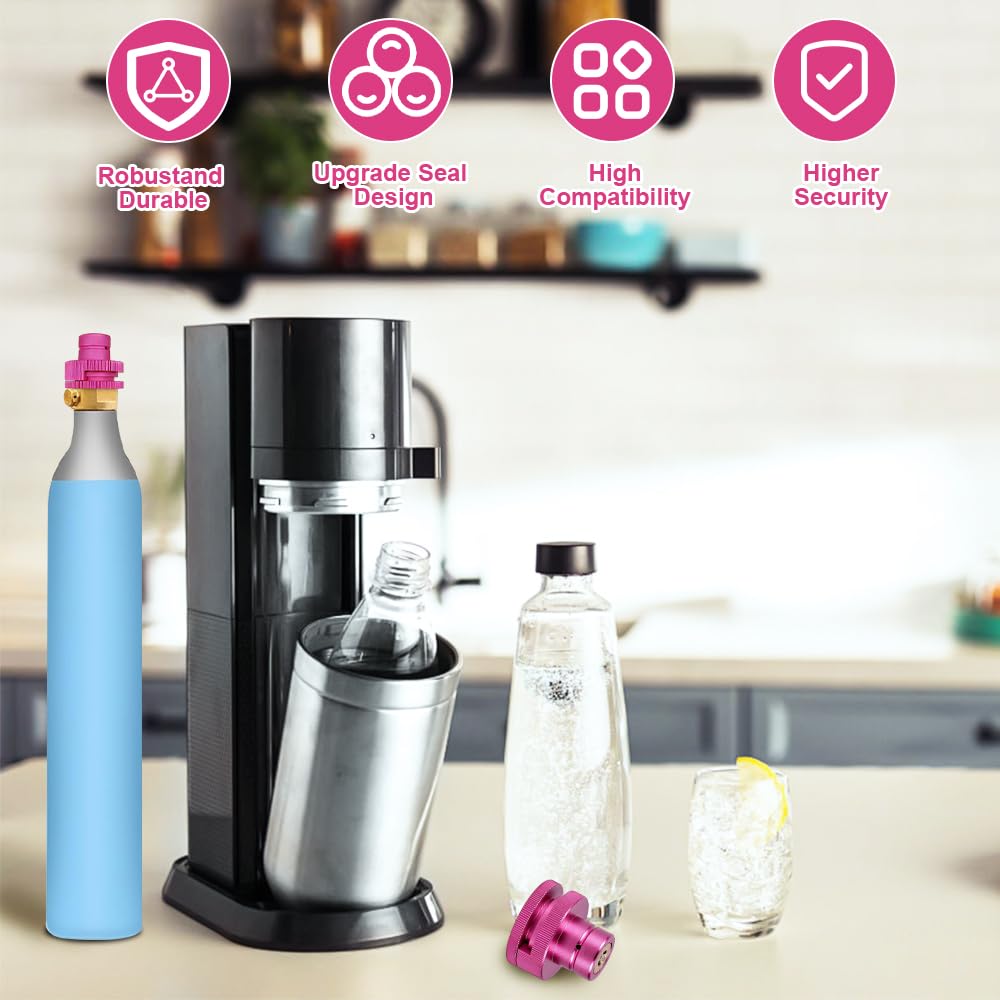 Quick Connect Adapter für CO2 Soda, Soda Quick Connect Adapter, Kompatibel mit Duo/Art/Terra Sprudelwasserbereiter, Quick-Adapter für Anschluss de Original CO2-Zylinder mit Trapezgewinde TR21-4