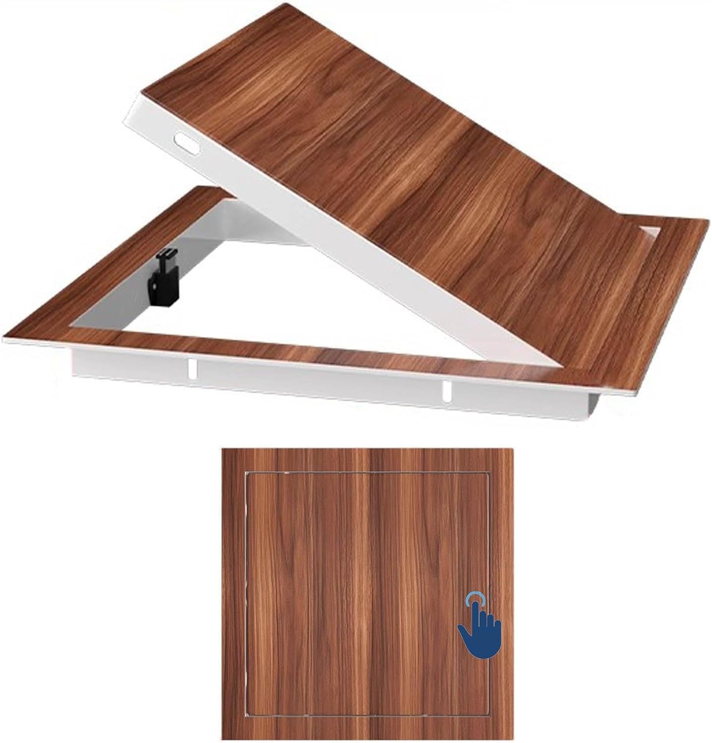 Cucce D Pipe Inspection Hatch Access Panel Wall Woo Grain, Conceale Hatch Oor With Click Open/Close(,15X15cm/6X6in)