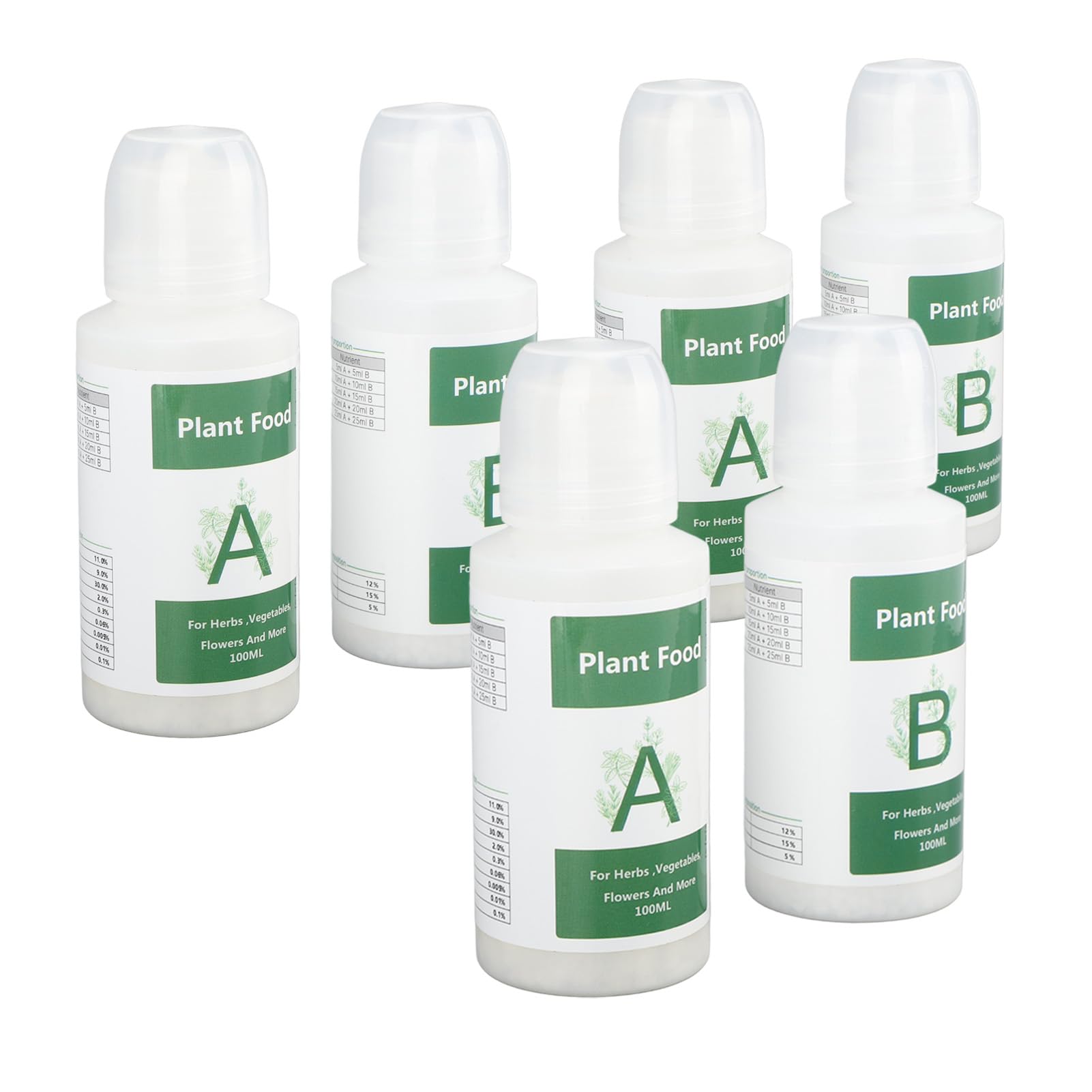 YUKERMARB 3 Set Hydroponics Nutrients, Hydroponic Liquid Plant Food A & B Nutrients Seed Pod Kit for Hydroponics Growing System