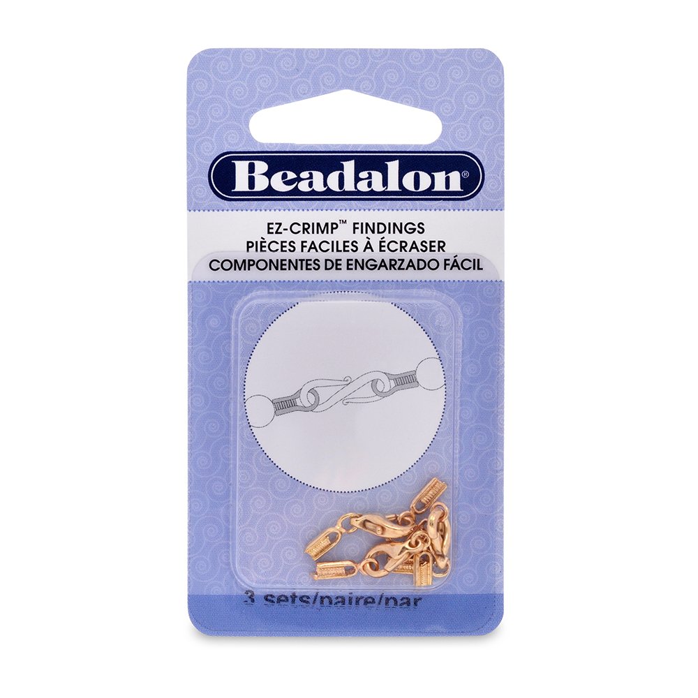 Beadalon EZ-Crimp Lobster Nickel Free Gold Plated, 3-Set