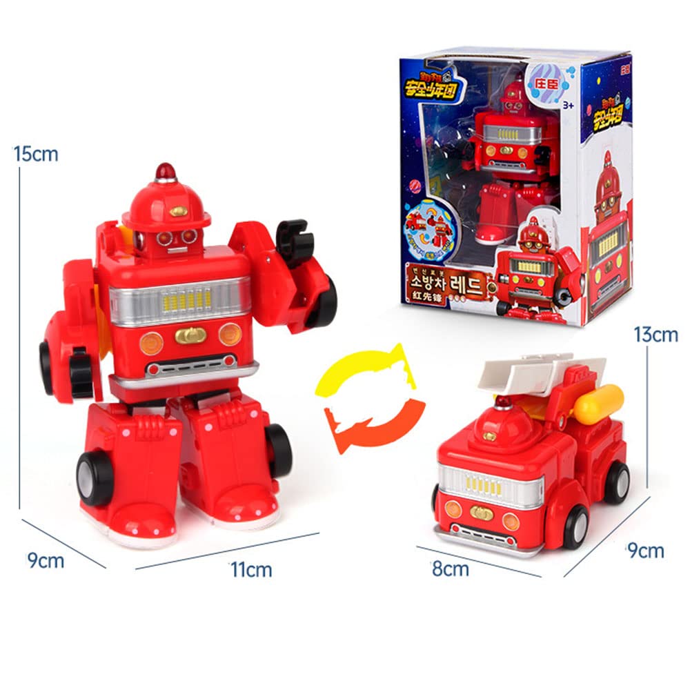 Amazon.co.jp: 創造的な男の子のおもちゃL15CM変形ロボット赤い