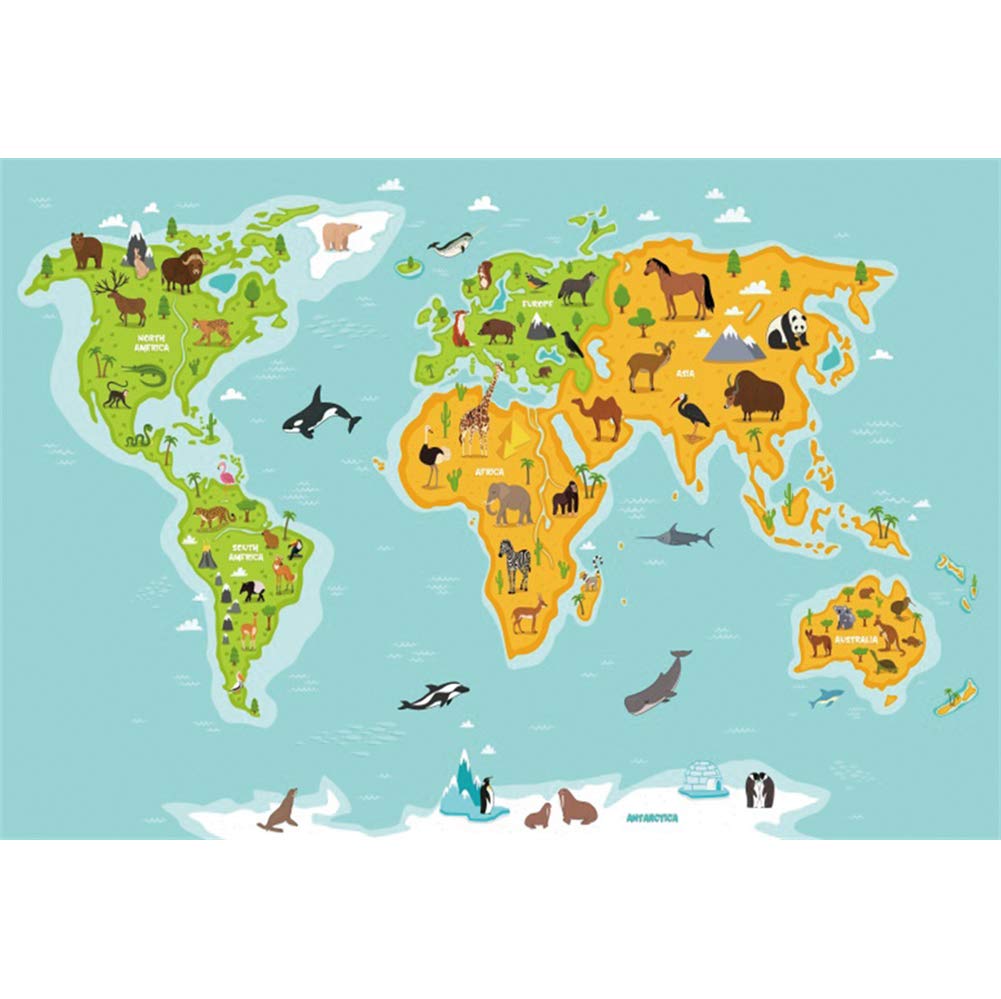 Flat Globe Map Continents