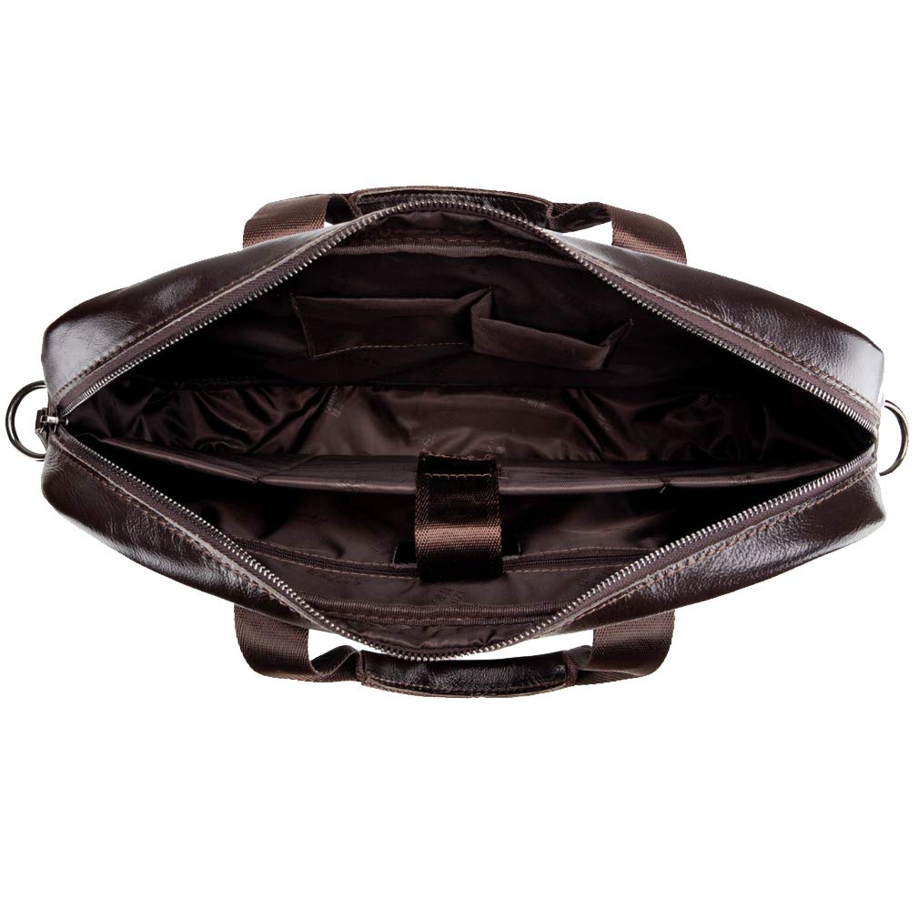 Borsa a tracolla in pelle da uomo Borsa a tracolla per uomo Porta tutta la protezione del laptop per borsa a tracolla a tracolla per computer da 14 pollici Nero